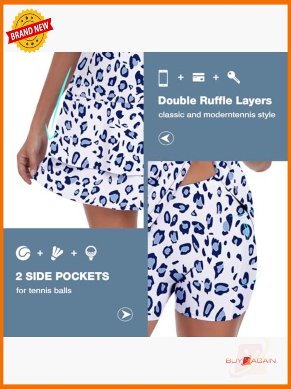Tennis Dress Racerback Sleeveless Golf Dress with Shorts and Pockets V-Neck - Picture 5 of 6